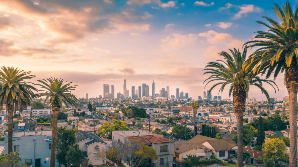 Foto panorámica de un área con seguro de casa en California 