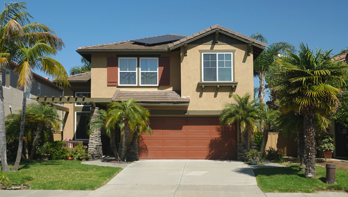 Fachada de una casa en California