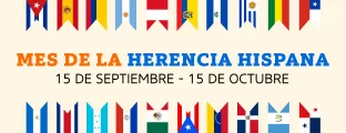 Hilera de banderas de países hispanohablantes